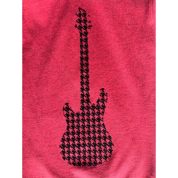 IKKS SWEAT JACKET RED WITH HOUNDSTOOTH GUITAR LOGO ON BACK BOYS 14-16 - Picture 11 of 15